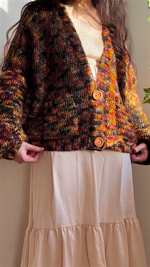 autumn olivia ♡ crochet pattern designer on Instagram: "100% sw merino wool from @arcanefibreworks in “autumn drive” ♡ truly one of the softest yarns I’ve ever worked with • autumn olive oversized cardigan pattern in size M with 6mm hook | 1 of 1 finished piece fits M-2X available now on autumnolive.com 🍂🧶 • #crochet #autumnolivecrochet #wool #arcanefibreworks #cardigan"