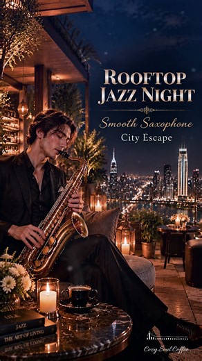 Smooth Jazz Saxophone – Rooftop Hotel Night Vibes with Smooth Jazz Melodies
