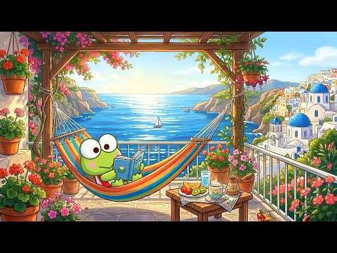 Peaceful Summer Balcony with Keroppi ☀️ Soft Lofi Music 🌊 Cozy Lofi Beats to Calm Days & Focus