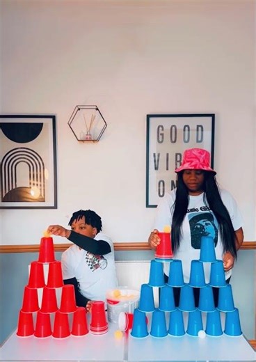 First team to stack their cups wins! #funny #challenge #gameplay