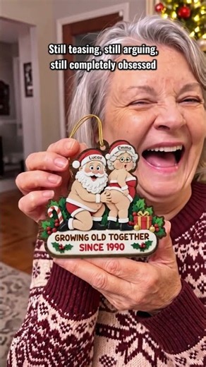 Personalized "Santa Couple" Wooden Ornament - Custom Gift for Couple
