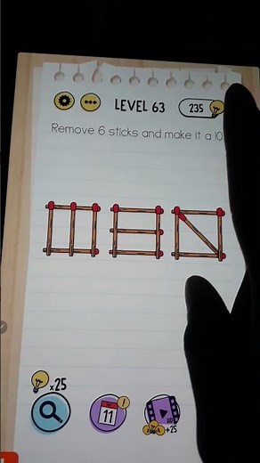 Remove 6 Stick and make it ten brain test level 63