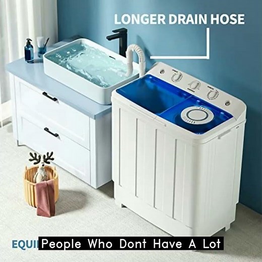 Review VCJ Portable Washing Machine Twin Tub Washing Machine Laundry Compact Washer spinner Com...