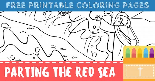 Free Moses Parting the Red Sea Coloring Pages