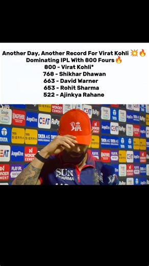 Another Day, Another Record For Virat Kohli 💥🔥Dominating IPL With 800 Fours🔥#viratkohli #rohit