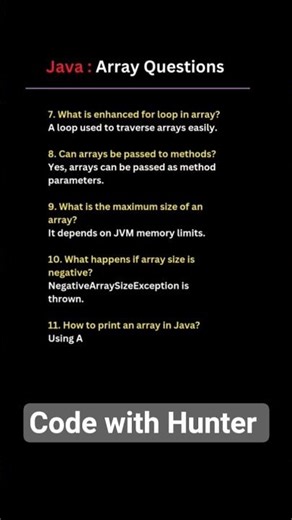 Interview questions for java developer #codewithhunter #java #pythonprogramming #viral #coding