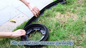 Bluepro Landscape Edging, 4 Inch 33 ft Garden Edging Border Kit with 50 Steel Stakes (Strong) & Reinforced Design - Tall Plastic Lawn Barrier for Flower Beds, Walkways & Yard