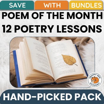 Poem of the Month 12 Lessons - FULL YEAR Poetry Analysis Poetry Month Plans Pack