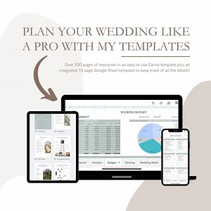 Wedding Planner | 200  Canva Templates, Google Sheets (digital Download) - Etsy Canada