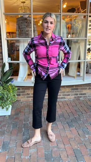 This is a cute new plaid shirt from Dizzy Lizzie! | Ginger Howard Selections