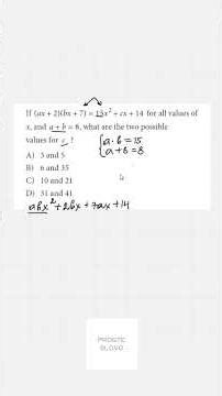 SAT prep: квадратні рівняння, параметри, quadratics, parameters #математика #освіта #вступзакордон