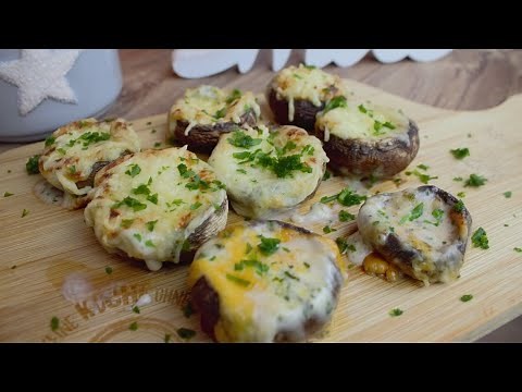 Mushrooms quickly and tasty stuffed with cheese, mushrooms recipe, cooking ideas