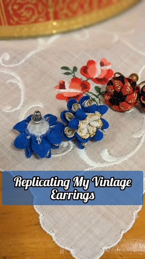 I got this fun pair of vintage rick rack earrings at a garage sale last summer, and I thought I'd try my hand at replicating them, because I think they're so cute! I'm not sure what the best way would be to get them into the same compressed shape of the vintage pair... I might experiment a bit, but I also like them fluffy! ☺️ If I had felt in a matching color to my bottom rick rack, that would be ideal, as well as cutting inside my pen outline, to look a bit neater. Not sure what I was thinking 