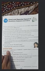 un if Direct and Reported Speech-II (Questions, Requests and Or... | Filo