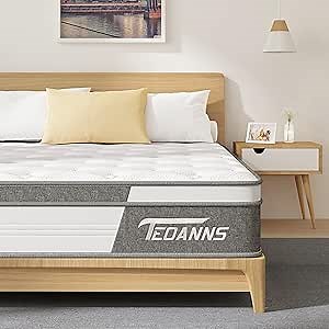 Teoanns Full Size Mattress, 12 Inch Medium Firm Mattress in a Box, Hybrid Mattress Full Size for Pressure Relief & Supportive, CertiPUR-US, 100 Nights Trial