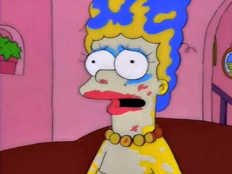 Homer invents a make-up gun!