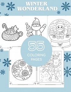 55 Winter Wonderland Coloring Pages – Printable Coloring Book for Kids & Adults - Etsy