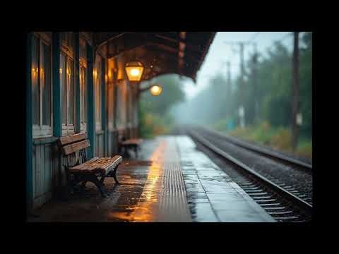 Soothing Rainfall at a Silent Train Station – 3 Hours Ambience