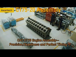 CAT C175 Engine Assembling Mack MP8 Diesel Engine idling for10.7 hours