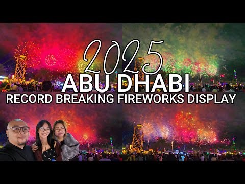 ABU DHABI RECORD BREAKING NON-STOP FIREWORKS DISPLAY FOR NEW YEAR 2025 AT SHEIKH ZAYED FESTIVAL