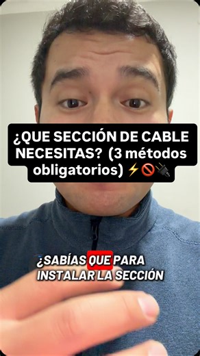 Percy Almendras on Instagram: "¿Calculas la sección de cable a ojo? 👁️ ¡Cuidado, que quemas la instalación! Para ser un profesional de verdad en 2026, tienes que dominar los 3 métodos obligatorios: carga, caída de tensión y mínimos por normativa. ⚡️📏 No te la juegues con el calentamiento ni con las multas. ¡Te explico cómo hacerlo bien! #electricista #energía #seguridad #trabajo #electricidad"