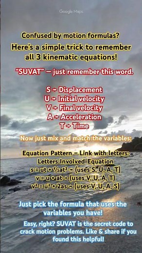 Simple Trick to Remember Kinematic Equations | SUVAT Method#Kinematic #PhysicsTricks