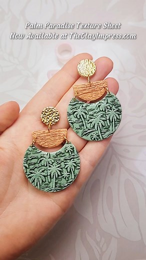 492K views · 11K reactions | Is having faux hammer metal, faux wood, and faux ceramic all in one earring too much?  #textureroller #texturesheet #polymerclaytools | The Clay Impress | Facebook