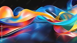 A fluid interplay of colors flows with a dreamlike quality in this abstract, showcasing the harmony and dynamic movement of hues and shapes. Bright festive background for birthday, party, wedding Stock Video