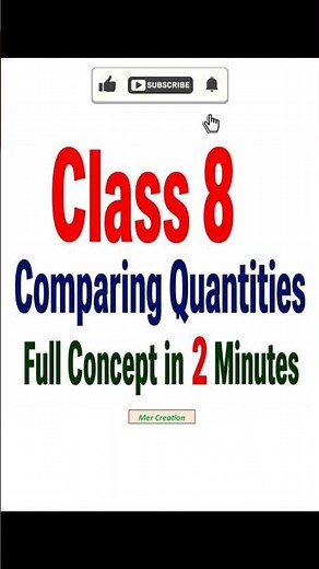 Class 8 Comparing Quantities Full Concept in 2 Minutes | #maths #class8 #class8maths