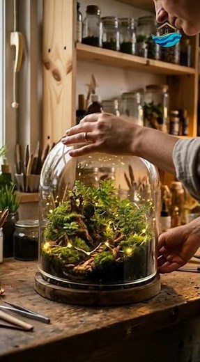 DIY Magical Moss Terrarium with Fairy Lights | Stunning Glass Dome Decor 🌿✨