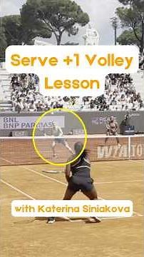 Serve +1 Volley Lesson with Katerina Siniakova | #tennis #doubles