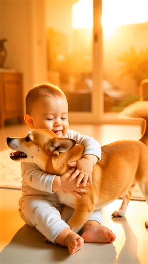 Cute baby 🥰🥰🍼🍼 and dog quiet friendship #babyvideos #babyandcat #catvideos #cuteanimals