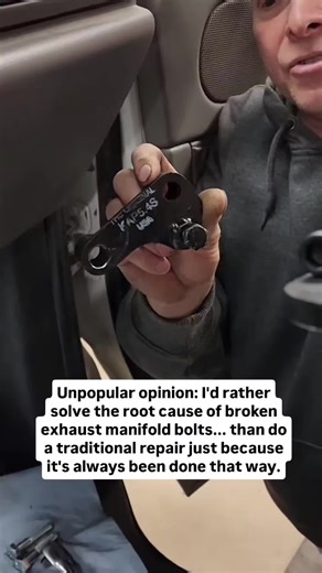 Everyone says the only way to permanently fix a broken exhaust manifold bolt is to weld it, drill it, or extract it. But after 35 years as a mechanic and shop owner, I’ve learned something important: The broken bolt isn’t the root problem. The failed clamping force is. These bolts fail because they were never designed to withstand the constant expansion and contraction of the engine during heat cycles. Over time, that repeated stress weakens the bolt until it snaps. We see it on engines from GM,