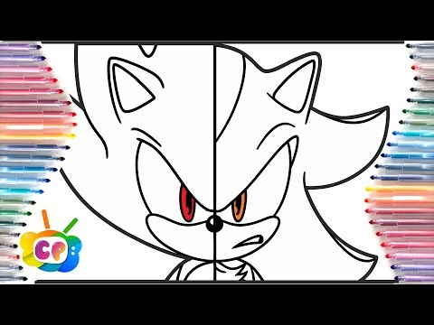 Super Sonic & Super Shadow in one face coloring page/Sonic coloring pages/Elektronomia - Collide NCS
