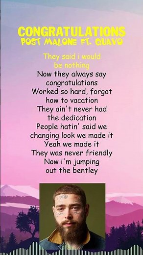 Post Malone ft. Quavo - Congratulations (Lyrics) #shorts