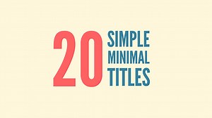 20 Simple Minimal Titles
