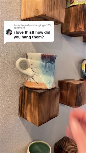 Replying to @justanotherginger13 How I hang my mug wall #pottery #homedecor #favoritemug #art #cozy #ceramics #potter