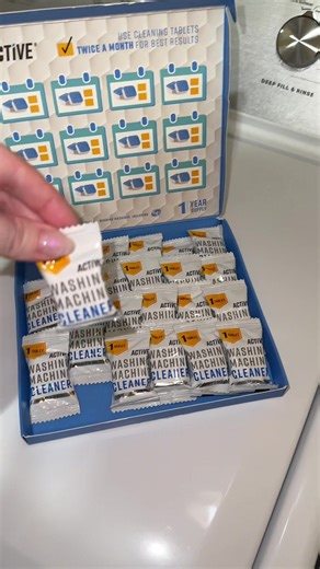 Keep your laundry smelling fresh by cleaning your washing machine regularly! Drop one tablet in on normal or clean washer cycle with hot water! Easy at that! #activewashingmachinecleaner #cleaning #laundry #laundryhack