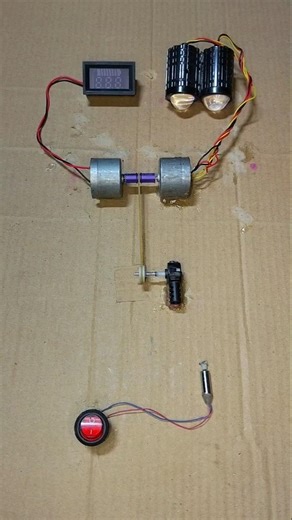 Mini Gear Box Coreless Motor Powering Into Bike Fog Light & Voltmeter With Two Dynamo #tech #shorts