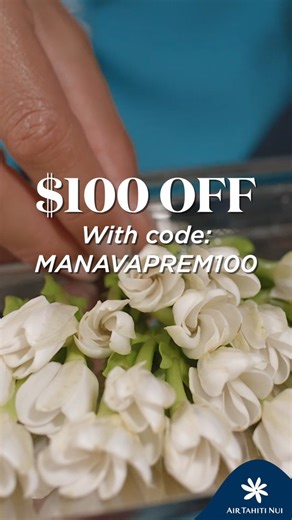 Your next trip just got a serious upgrade!🌺 For 𝑜𝑛𝑒 𝑚𝑜𝑛𝑡ℎ 𝑜𝑛𝑙𝑦, get $𝟏𝟎𝟎 𝐎𝐅𝐅 your next Mānava Premium flight with code: 𝐌𝐀𝐍𝐀𝐕𝐀𝐏𝐑𝐄𝐌𝟏𝟎𝟎 Book Air Tahiti Nui's new & improved Mānava Premium Cabin by 11/16/25 and enjoy $100 off flights from the USA to Tahiti, Paris, or Auckland✈️ With every Mānava Premium ticket, now enjoy: ✨ A complimentary welcome drink 🍽️ Refined meals 🥂 Crémant & a wider drink selection 🎧 Upgraded headphones cozy cushions ♻️ Eco-friendly amenity 