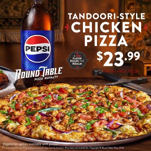 Round Table Pizza - Tandoori Pizza & Wings (06) 1x1