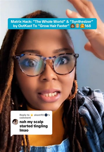 Replying to @☀️ akam90 🌑 Matrix Hack: “The Whole World” & “Synthesizer” by OutKast To “Grow Hair Faster” 👩🏽‍🦱🧑🏼‍🦱👩‍🦰168 Between “The Whole World” and “Synthesizer,” the patterns are consistent — tingles, warmth, pulsing, pressure, and that “my scalp lit up before I even realized what song it was” moment. I went through the comments and the synchronicities are too strong to ignore! Maybe this is your scalps favorite song! 😁🫶🏽✨ All songs will be added to all three playlists on Apple Mu