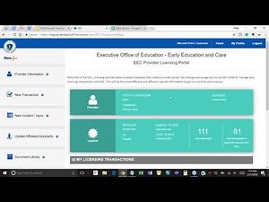 EEC Licensing Education Analytic Database (LEAD) System Training - Family Child Care (Spanish)