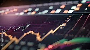 Stock Market Data Displaying Upward Trend Generative AI