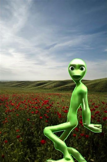 Cute Green Alien on a Beautiful Hill 🌄👽 | Mysterious Nature Scene