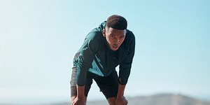 Should you bend over and put your hands on your knees between interval reps?