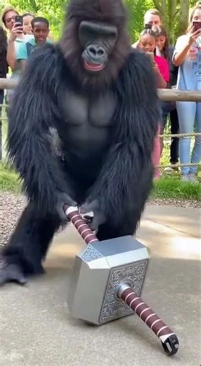 Thor's Hammer Challenge: Gorilla's Got the Power! #GorillaPower #ZooLaughs #ThorChallenge 94/100