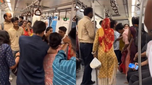 Women get into violent fight over seat in Delhi Metro. Video