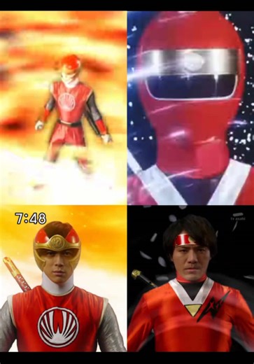 1994 忍者戦隊カクレンジャー Kakuranger Red And 2002 忍風戦隊ハリケンジャー Hurricaneger Red With 2015 Version Henshin/Morph Comparisons #foryoupage #reels #tiktok #スーパー戦隊シリーズ #powerrangers
