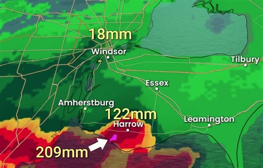 Harrow, Colchester experiencing flooding after heavy, quick rainfall - The Weather Network